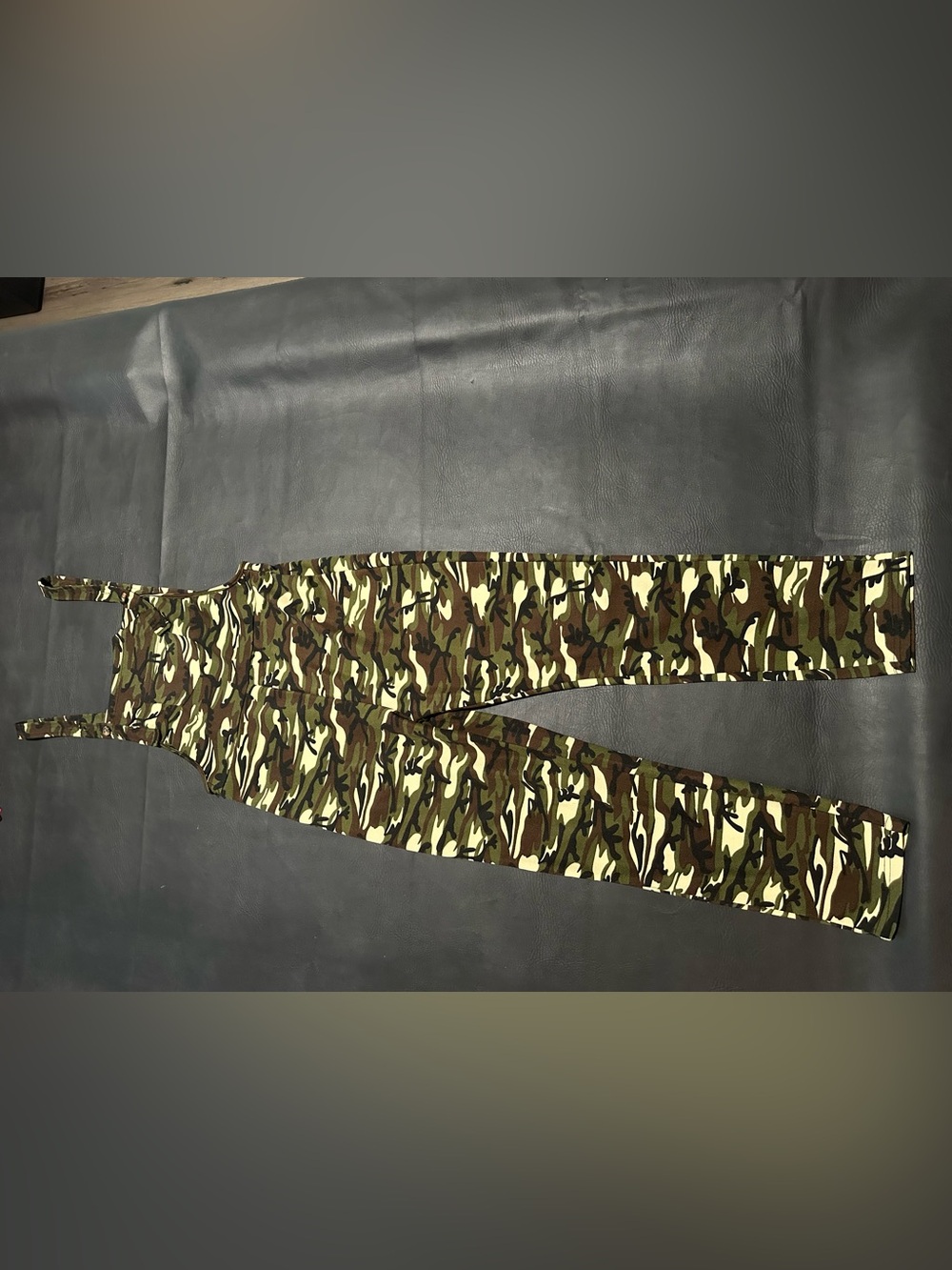SHEIN Olive Green Brown Camouflage Women’s Overalls